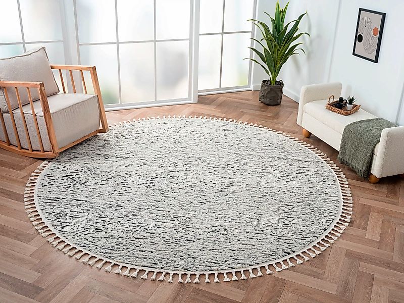 Myflair Möbel & Accessoires Hochflor-Teppich »Moroccan Rockface«, rund, 24 günstig online kaufen