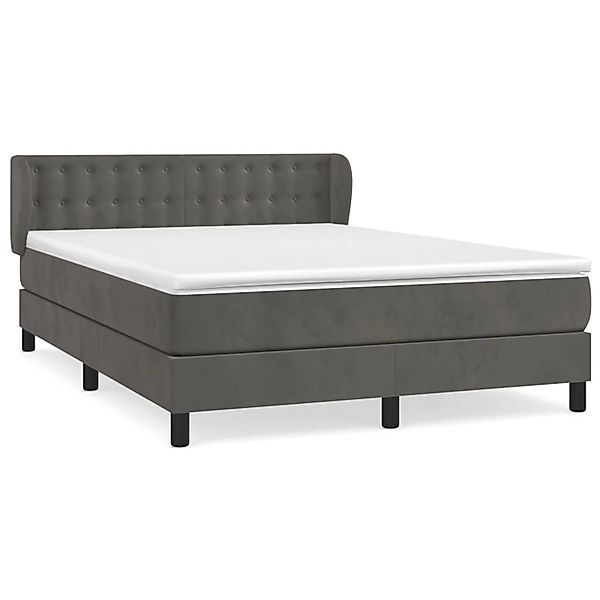 vidaXL Boxspringbett mit Matratze Dunkelgrau 140x190 cm Samt1396869 günstig online kaufen