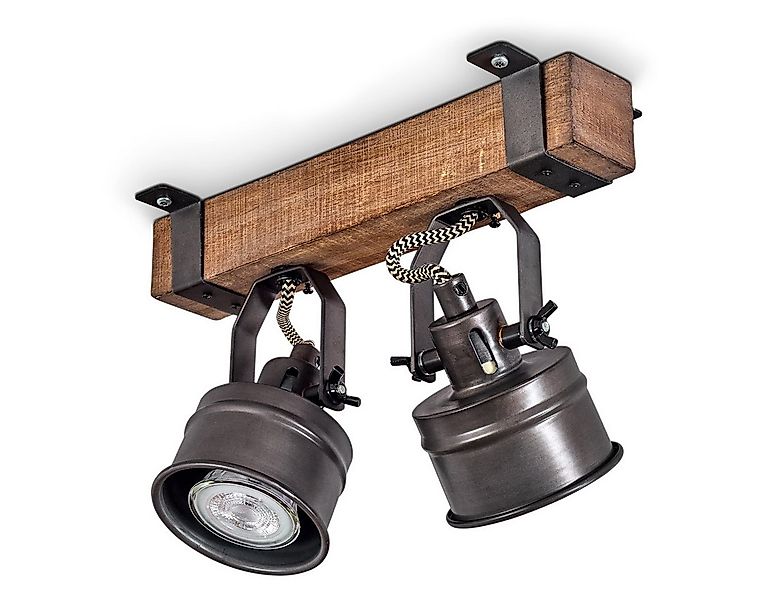 hofstein Deckenleuchte »Villanuova« Deckenlampe aus Metall/Holz in Schwarz/ günstig online kaufen