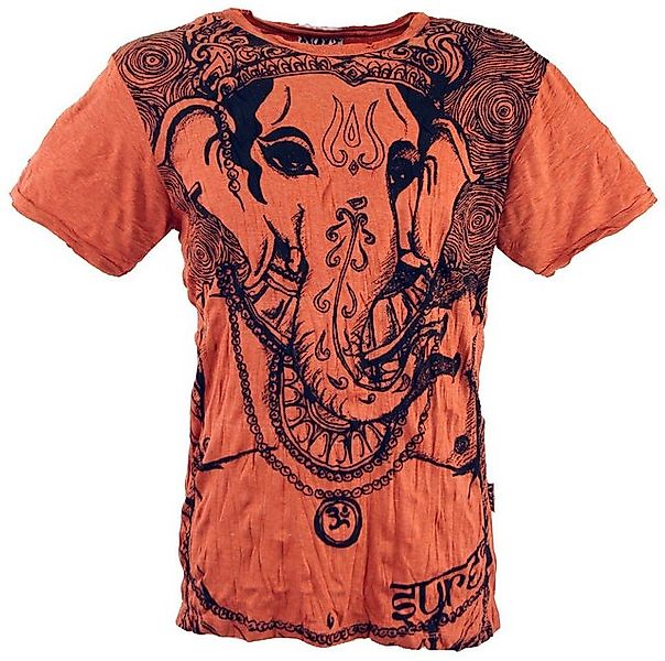 Guru-Shop T-Shirt Sure Herren T-Shirt Ganesh - rostorange Goa Style, Festiv günstig online kaufen