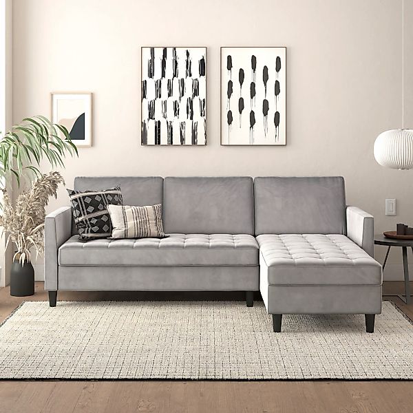 Dorel Home Ecksofa "Presley, L-Form," Ecksofa mit Bett-Funktion und Staurau günstig online kaufen
