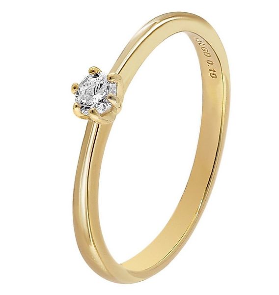 Glizz Solitärring Damenring mit Lab Grown Diamant 0,10 ct Gold 333 Brillant günstig online kaufen