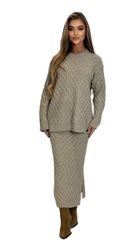 Mississhop Strickkleid Strickset Strickanzug Rock Pullover günstig online kaufen