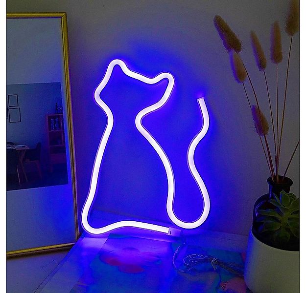 Rosnek LED Dekolicht Lippen Katzen Regenbogen Herz, für Wanddekoration Shop günstig online kaufen