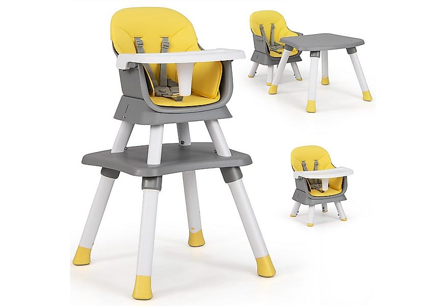 COSTWAY Hochstuhl, 6in1 Kombihochstuhl, Babystuhl, mit Sicherheitsgurt günstig online kaufen