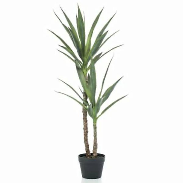 Emerald Künstliche Yucca im Topf 110 cm Dekorationspflanze grün günstig online kaufen