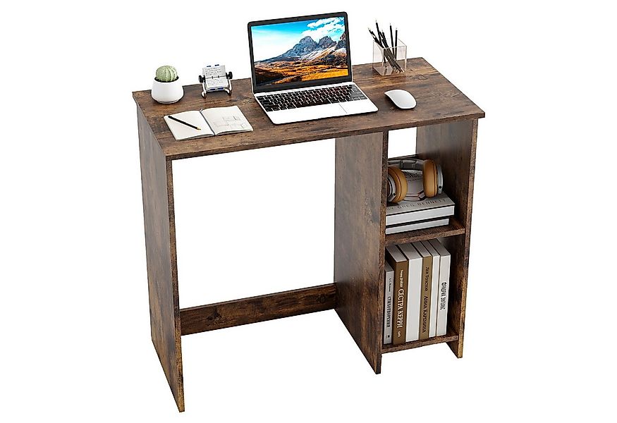 COSTWAY Schreibtisch, mit 2 Fächern, für kleine Räume, bis 130kg, 80x40x74c günstig online kaufen