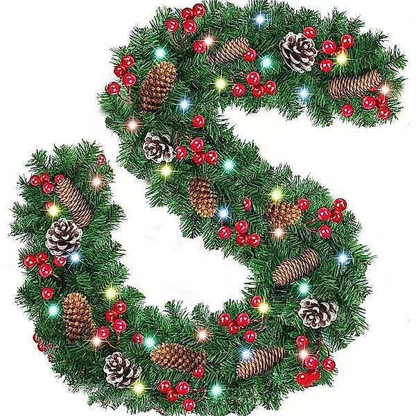 Kunstgirlande Weihnachtsgirlande Künstlicher weihnachtsgirlande geschmückt, günstig online kaufen