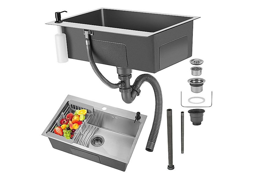 WILGOON Küchenspüle Edelstahl Einbauspüle Spülbecken mit Ausziehbar Küchens günstig online kaufen