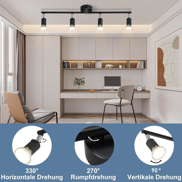 Nettlife Deckenstrahler 1/2/3/4/6 Flammig Schwarz GU10 günstig online kaufen