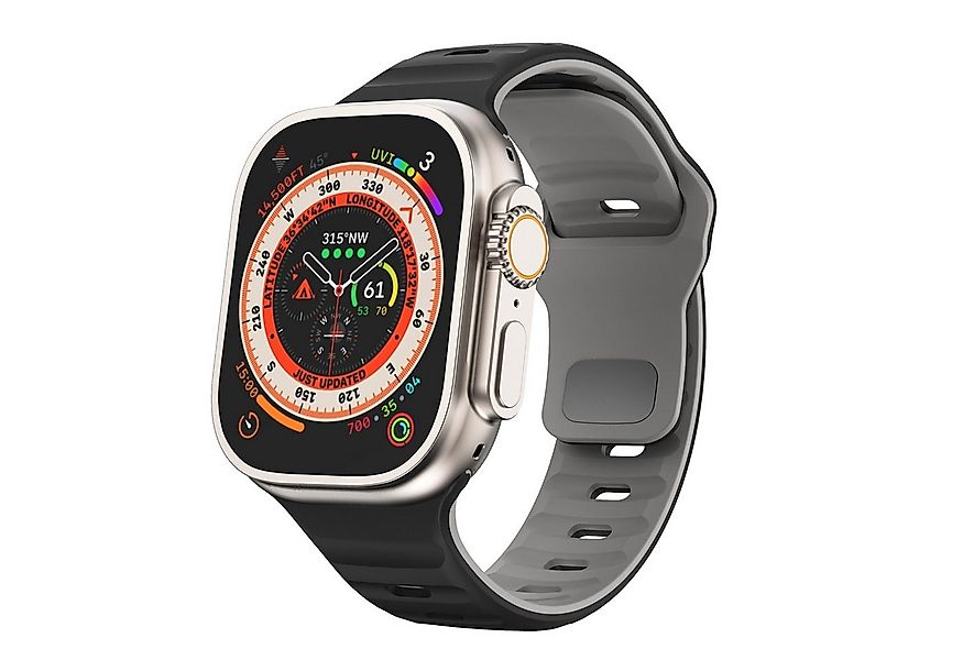 Wigento Smartwatch-Armband Für Apple Watch Ultra 2 / 1 49mm Silikon Design günstig online kaufen