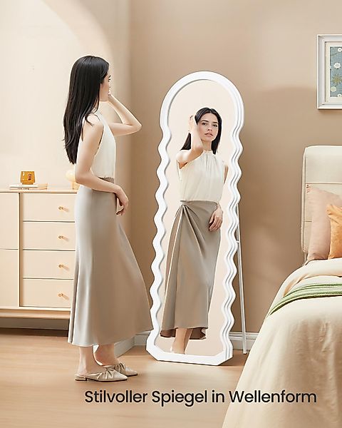 SONGMICS Standspiegel, Wellenform, Bodenspiegel, mit Ständer, günstig online kaufen