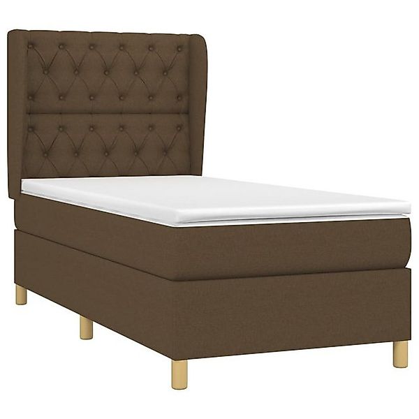 vidaXL Boxspringbett, Boxbett mit Matratze Dunkelbraun 80x200 cm Stoff günstig online kaufen