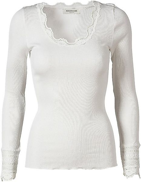 rosemunde Langarmshirt Benita Silk Blouse Vintage-Spitzenbesatz am Ausschni günstig online kaufen