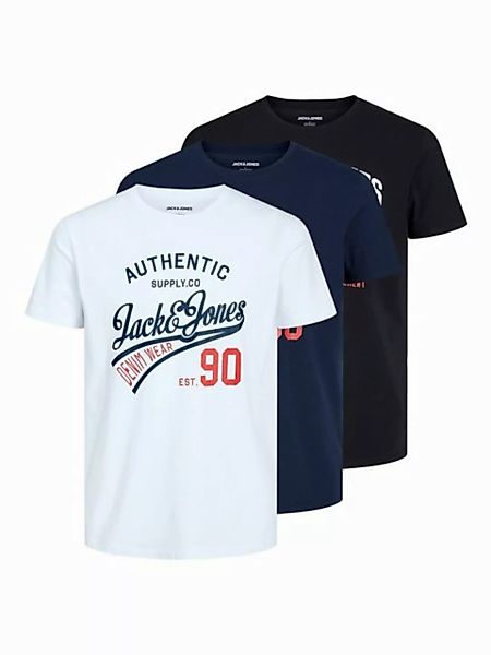 Jack & Jones Herren Rundhals T-Shirt JJETHAN 3er PACK - Regular Fit günstig online kaufen