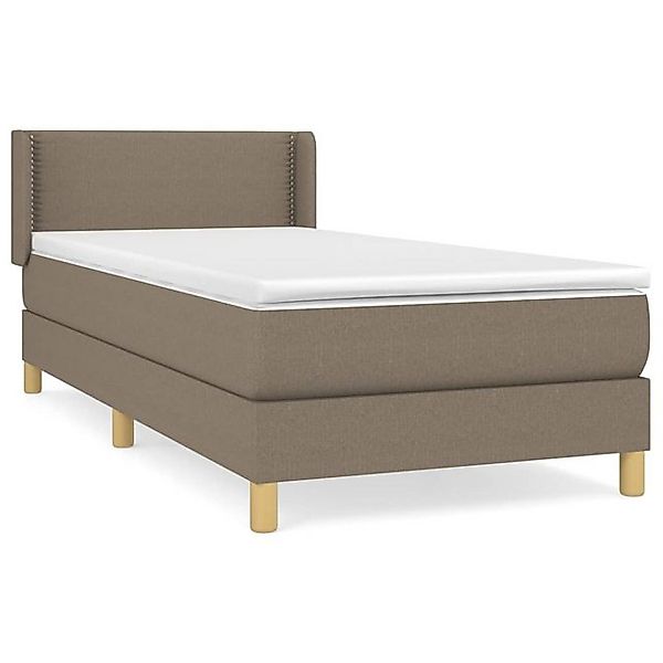 vidaXL Boxspringbett, Boxbett mit Matratze Taupe 90x200 cm Stoff günstig online kaufen