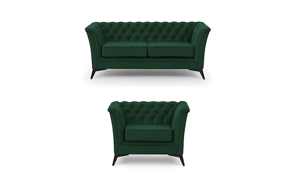 Chesterfield Polstergarnitur 2+1  Wilhelm ¦ grün ¦ Maße (cm): B: 175 H: 78 günstig online kaufen