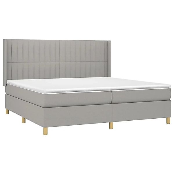 vidaXL Boxspringbett mit Matratze & LED Hellgrau 200x200 cm Stoff 3139061 günstig online kaufen