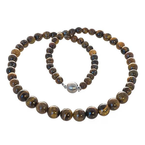 Perlenkette Kette mit Tigerauge Perlen 10 günstig online kaufen
