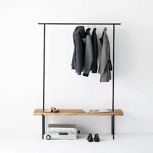 Garderobe Eiche 01 L 150 x 40 x 190 schwarz günstig online kaufen