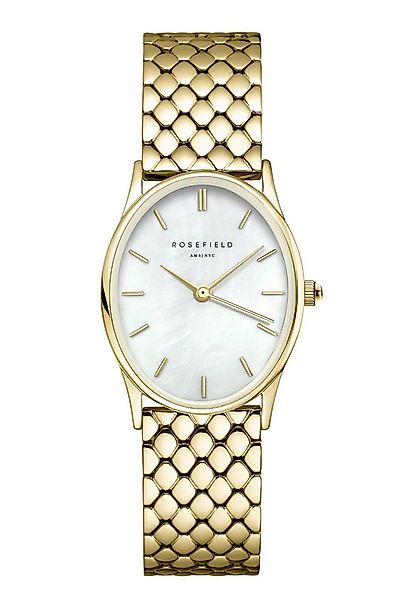 ROSEFIELD Quarzuhr Oval Goldfarben/Perlmutt günstig online kaufen