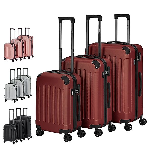 Arebos Koffer Reisekoffer 3er Set Hartschalen günstig online kaufen