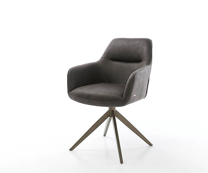 Drehstuhl Pejo-Flex Materialmix Schlamm Kreuzgestell breit Effektfinish Tit günstig online kaufen