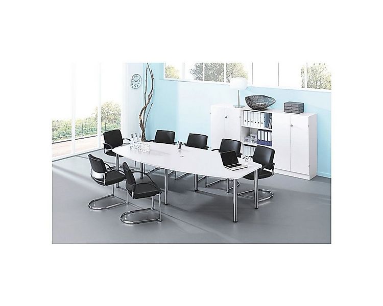 HAMMERBACHER Konferenztisch Chicago, B 280 cm, Tonnenform, bis 10 Personen, günstig online kaufen