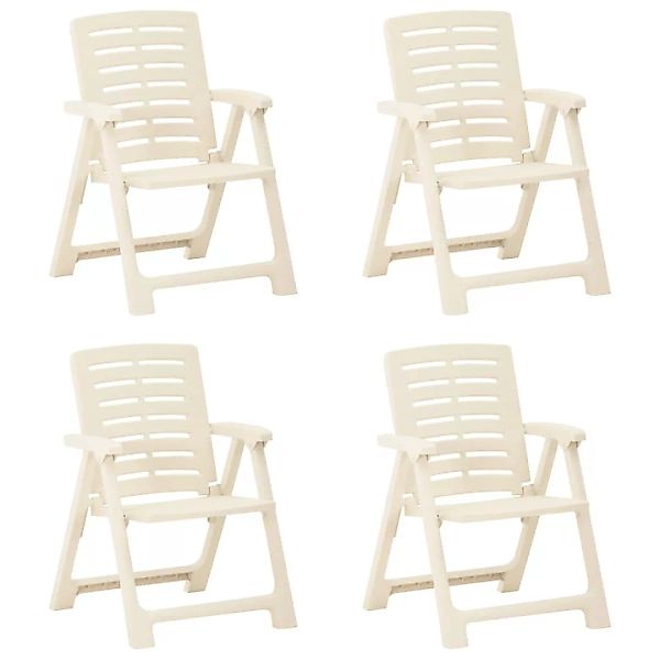 Gartenstühle 4 Stk. Kunststoff Weiß günstig online kaufen