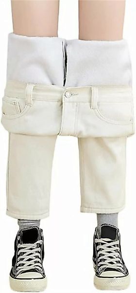 RUZU UG Slouchy Jeans Damen Jeans Fleece Denim Leggings Thermojeans Straigh günstig online kaufen