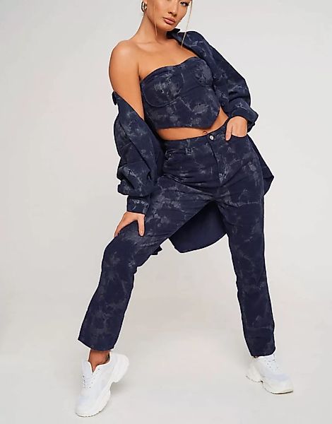 Missguided – Wrath – Jeans mit Batikmuster, Kombiteil-Mehrfarbig günstig online kaufen