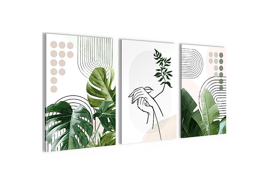 Novart XXL-Wandbild Wandbilder Wohnzimmer Modern Abstrakt Figuren Blätter günstig online kaufen