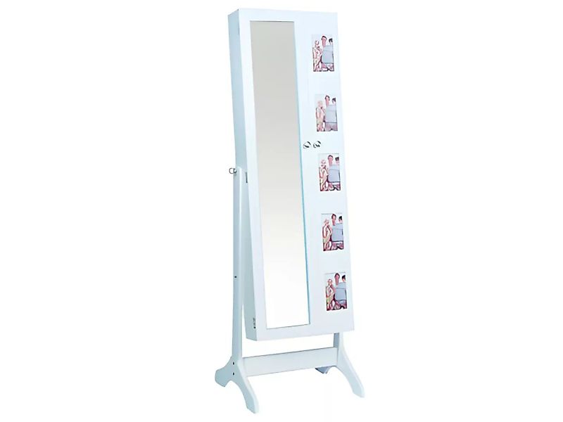Schmuckschrank mit Spiegel und Bilderrahmen Polina - Höhe: 142 cm günstig online kaufen