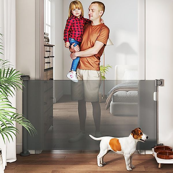PawHut Treppenschutzgitter Ausziehbar 0-136cm 87 cm Hoch Türschutzgitter Tr günstig online kaufen