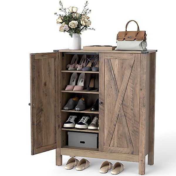 COSTWAY Schuhschrank mit Türen, verstellbarem Regal, günstig online kaufen