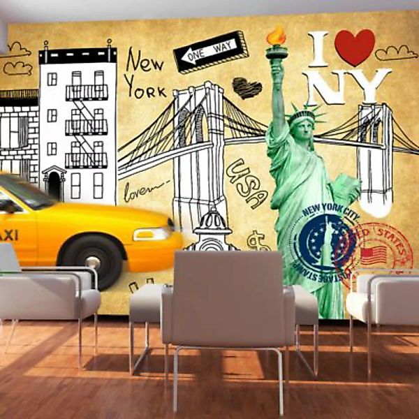 artgeist Fototapete One way - New York mehrfarbig Gr. 300 x 210 günstig online kaufen