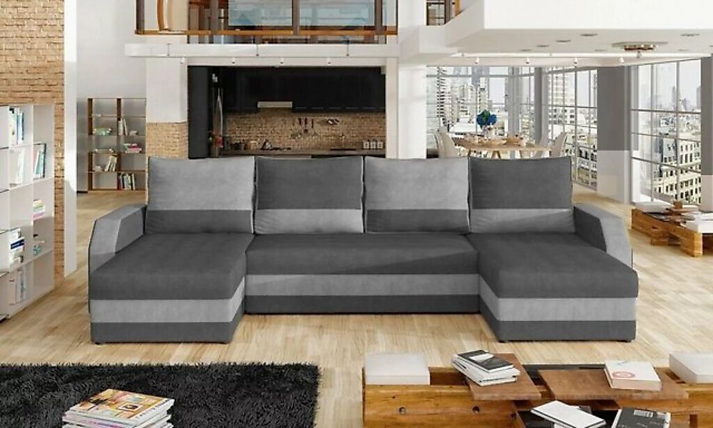 JVmoebel Ecksofa Eck Stoff Ecksofa U-Form Sofa Couch Design Textil Couch, M günstig online kaufen