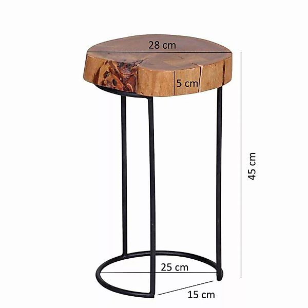 Tischchen mit Baumscheibe Akazie Massivholz günstig online kaufen