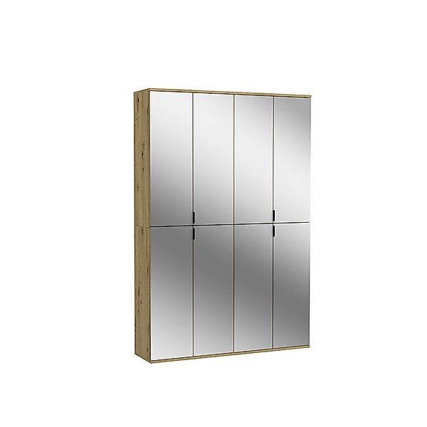furnling Garderobenschrank Professor Breite 122 cm, 8 Spiegeltüren, Glasfro günstig online kaufen
