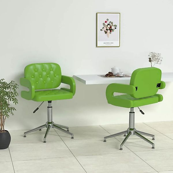 Esszimmerstühle 2 Stk. Drehbar Grün Kunstleder günstig online kaufen