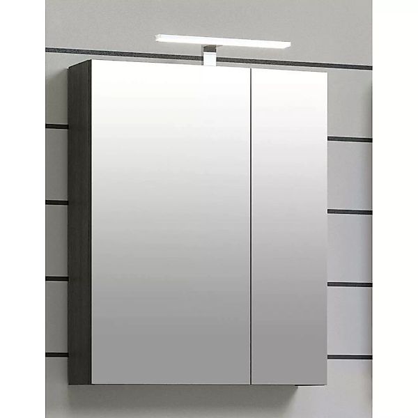 Badezimmer Spiegelschrank mit LED Beleuchtung in Rauchsilber RAVENNA-19, B/ günstig online kaufen