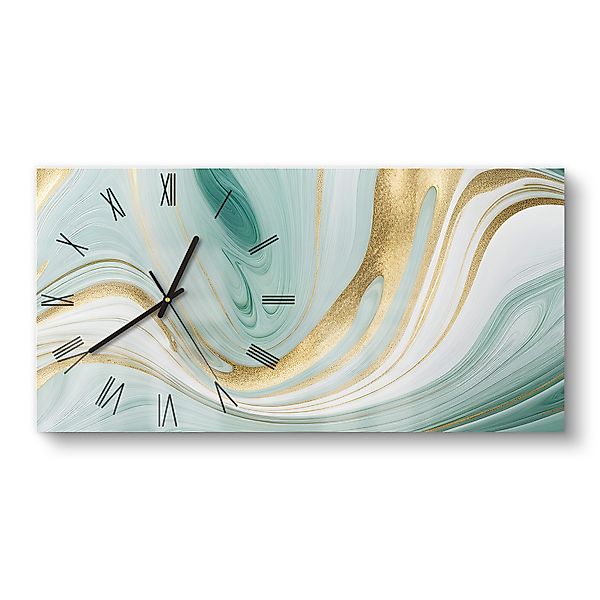 DEQORI Wanduhr 'Smaragdfarbene Wogen' (Glas Glasuhr günstig online kaufen