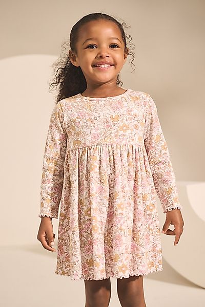 Next Blusenkleid Geripptes Langarmkleid (1-tlg) günstig online kaufen