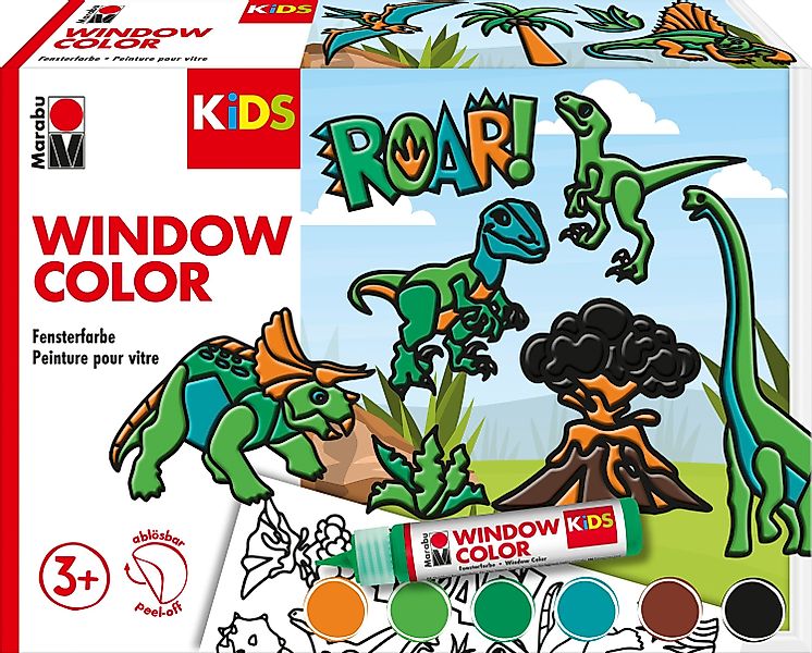 Marabu Fenstersticker Window Color-Set Dinosaurier, 8 günstig online kaufen