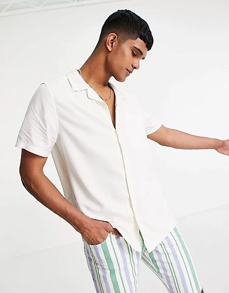 Topman – Hemd mit Reverskragen in Weiß günstig online kaufen
