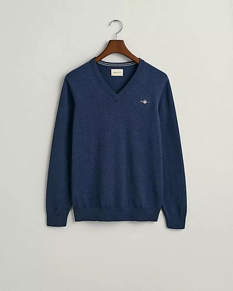 Gant Sweatshirt CLASSIC COTTON V-NECK, DARK JEANSBLUE MELAN günstig online kaufen