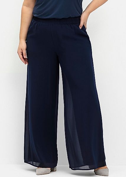 Sheego Jerseyhose Palazzohose . mit Chiffon im Lagenlook, gefüttert günstig online kaufen