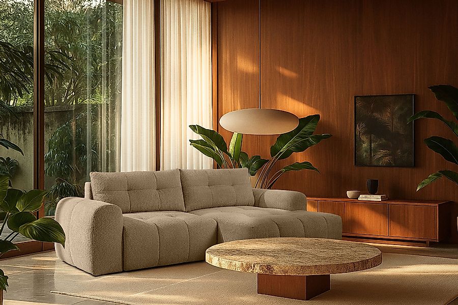 KONSIMO® Ecksofa RAVIA mit Schlaffunktion, Modern-Stil, günstig online kaufen