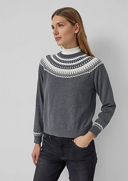 s.Oliver Longpullover Strickpullover Feinstrickpullover mit Norwegermuster günstig online kaufen