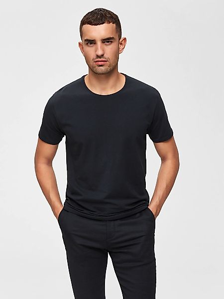 Selected Homme Herren V-Neck Kurzarm T-Shirt SLHNEWPIMA - Regular Fit günstig online kaufen